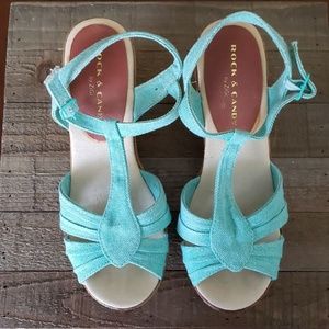 ‼️ LAST CHANCE ‼️ Teal Canvas Wedges
